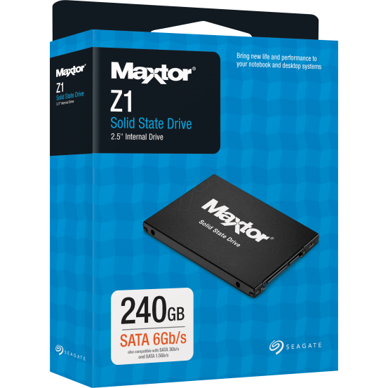 SSD SEAGATE MAXTOR Z1 240GB, SATA 6Gb/s, LEITURA 540MB/s, GRAVAÇÃO 475MB/s - YA240VC1A001