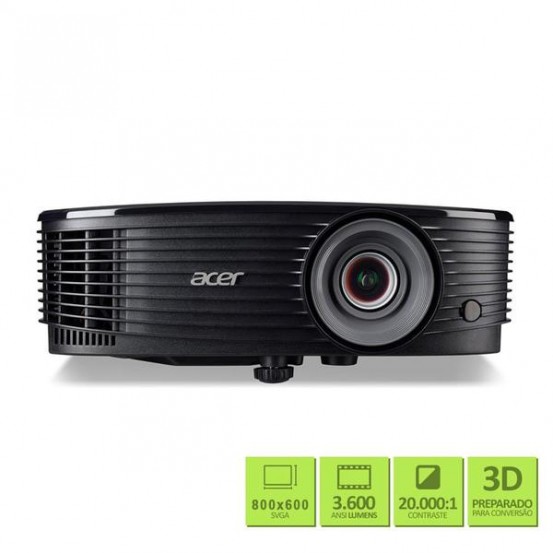 Projetor Acer 3600 Lumens XGA 3D Preto X1223H