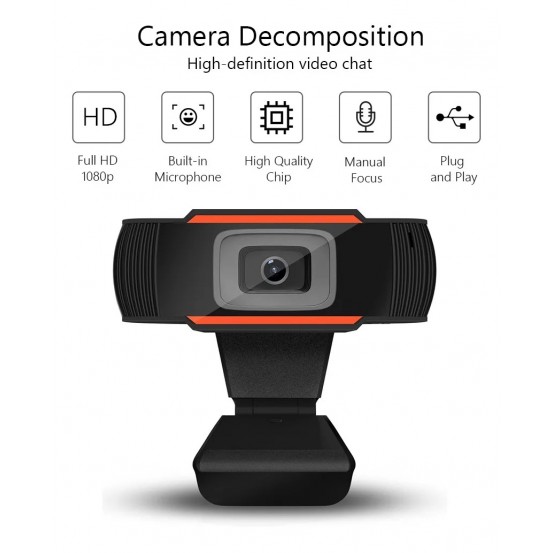Web cam Ashu 1080p com microfone 