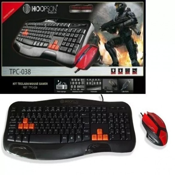 Kit Teclado+mouse Gamer Hoppson Modelo:TPC- 038