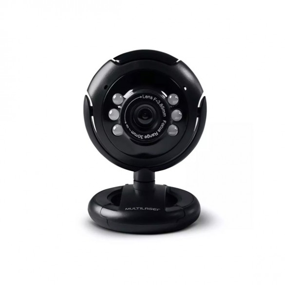 Webcam P/ Play 16mp Nightvision Microf Usb Preto